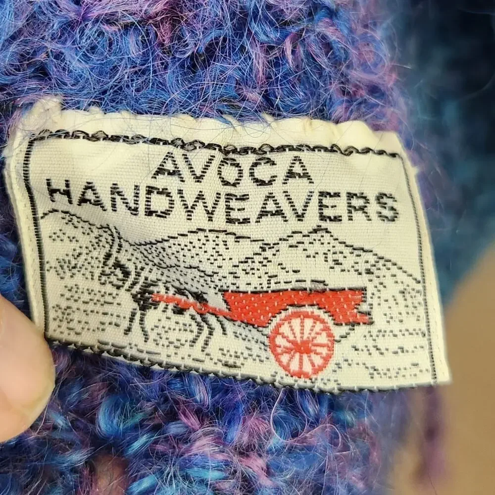 Avoca Handweavers Wool Scarf Purple Blue Made In Ireland